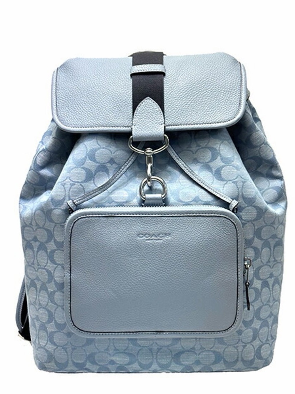 Coach Light Blue Monogram Signature Canvas Backpack